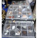 Three cases of semi precious stones and geodes Condition Report: Not available for this lot