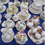 A Royal Albert Old Country Roses teaset comprising six cups, saucers, plates, cake plate, milk jug