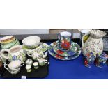 A selection of continental hand painted plates, dishes, pitchers, cups, bowls etc Condition
