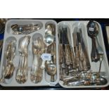 A lot comprising a quantity of silver plated King's pattern cutlery & a small quantity of other ep