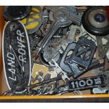 A box of miscellaneous including car badges, AA badges, wall plaques etc Condition Report: Available