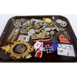 A tray lot of assorted reproduction German medals and badges - Knight's Cross with Oak Leaves,