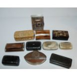 A collection of various snuff mulls including animal horn and papier mache examples Condition