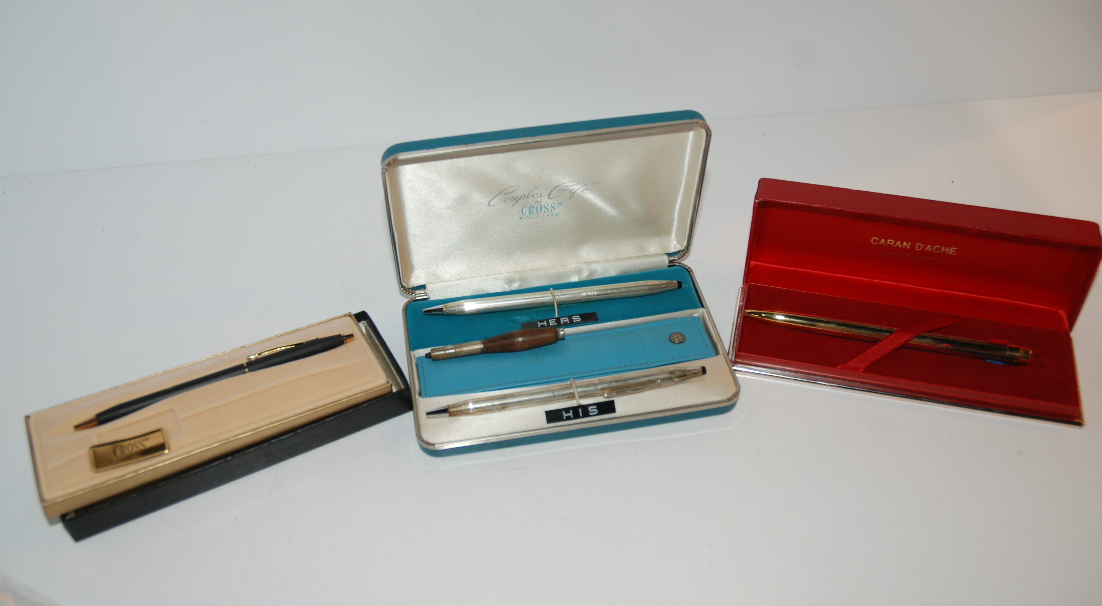 Three cased pen sets including Cross etc Condition Report: Available upon request