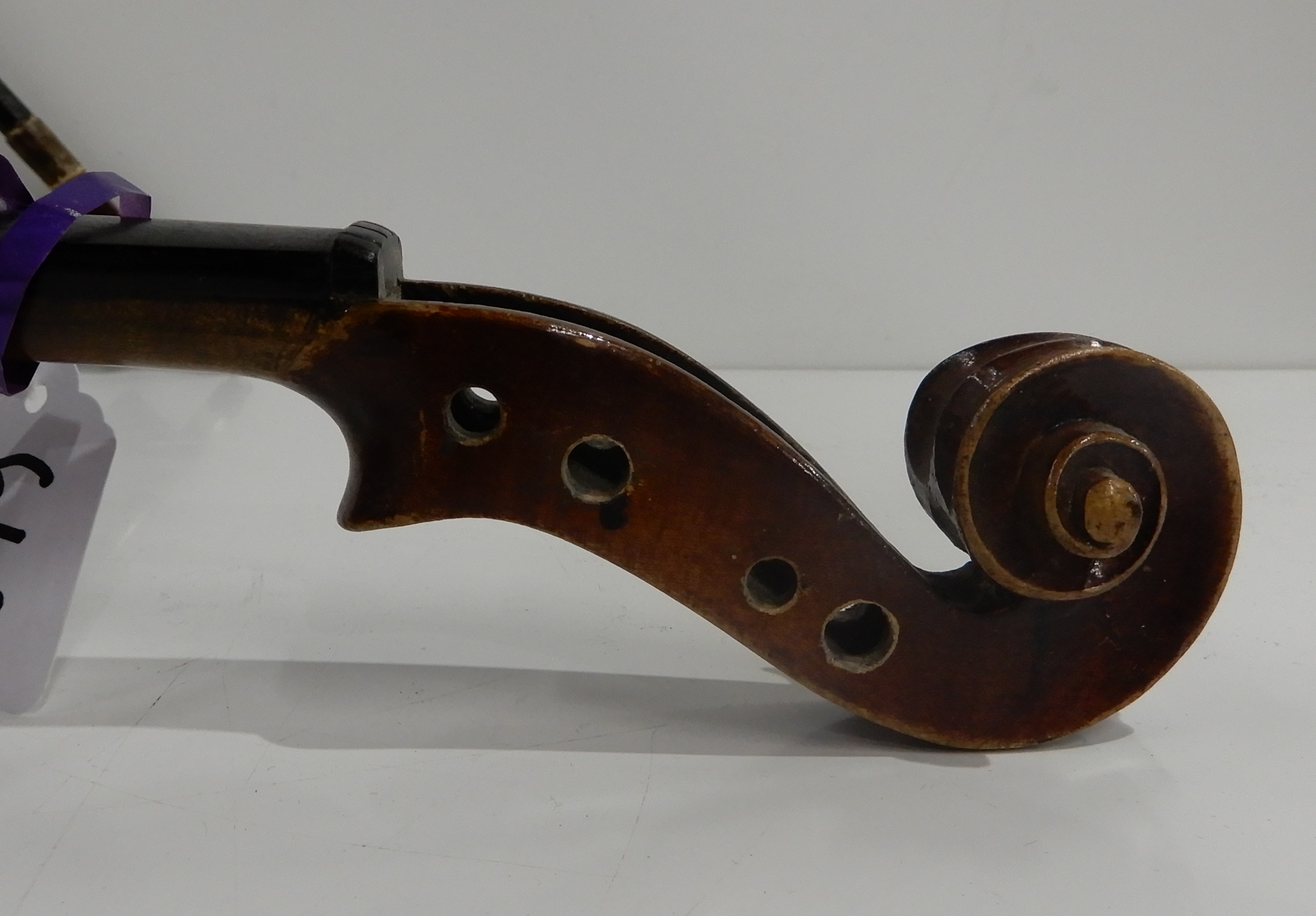 A part violin 35.5cm with a bow 57 gms and case Condition Report: Available upon request - Image 3 of 8