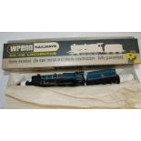 A Wrenn W2223 Castle Class Locomotive and a nine various Wrenn wagons all in original boxes