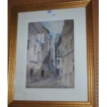 JAMES HERON Advocates Close, High Street, signed, watercolour, dated, 1872 38 x 26cm Condition