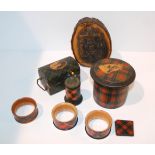 A collection of Tartan ware including napkin rings etc Condition Report: Available upon request