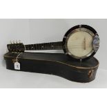 A banjo-mandolin with case Condition Report: Available upon request