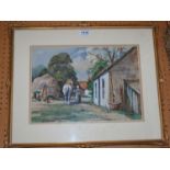 TOM CAMPBELL Farmstead, Killearn, signed, watercolour, 27 x 38cm Condition Report: Available upon