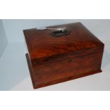 A Victorian mahogany jewellery/sewing box, 30cm wide Condition Report: Available upon request