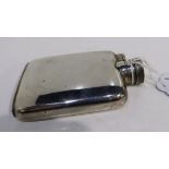 A silver spirit flask, rubbed Birmingham marks 9.5 cm long 91 grams Condition Report: Available upon