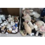 Nao figures of geese, Lladro cherubs and other white glazed examples, Border Fine Arts animal