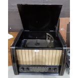 A Beethoven tabletop radiogram serial number B8053 featuring a Garrard turntable (af) Condition