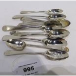 A lot comprising twelve silver teaspoons, assorted makers and hallmarks 139 grams Condition