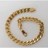 A 9ct gold curb chain bracelet, length 21.5cm, weight 9.9gms Condition Report: Available upon
