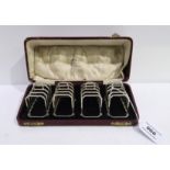 A cased set of four silver toast racks Birmingham 1928 184 grams approx. Condition Report: Available