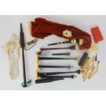 A practise goose bagpipe with various chanters and bagpipe parts Condition Report: Available upon