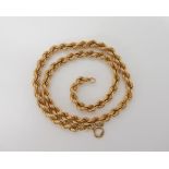 A 9ct gold rope chain, length 41cm, weight 11.4gms Condition Report: Available upon request