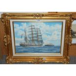 JAMES C BURNIE, The barque Killoran, making her number, RTMG, signed and dated 76, oil on canvas, 30