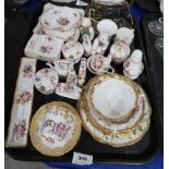 Hammersley gilt decorated china including cups and saucers, trinket dishes, sugar sifter, ginger