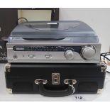 A Bush RPA1 turntable with radio and a Goodman's Revive turntable (af) Condition Report: Available