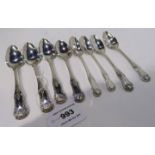 Eight silver teaspoons Glasgow 1829 163 grams Condition Report: Available upon request