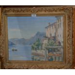 A.D.A.MC CRINDLE Italian lake scene, signed, oil on canvas, 40 x 50cm Condition Report: Available