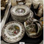 A Myotts Country Life pattern transfer printed part dinner service Condition Report: Not available