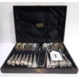 A cased 14 piece silver teaspoon, tong & sugar scoop set, Sheffield 1898 Condition Report: Available