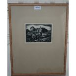 FREDA BONE Hill from, North Wales, signed, woodcut, 13 x 17cm Condition Report: Available upon