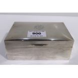 A silver cigarette box 14 cm. x 9 cm. Condition Report: Available upon request