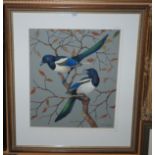 RALSTON GUDGEON RSW Two magpies, signed, watercolour, 60 x 51cm Condition Report: Available upon