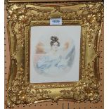 ENGLISH SCHOOL Portrait of a lady, half length, watercolour, 19 x 17cm Condition Report: Available
