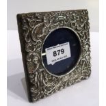 A silver mounted photo frame, London 1901 10 cm sq. aperture 6.3 cm dia Condition Report: