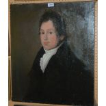 BRITISH SCHOOL Portrait of a gentleman wearing silk cravat, oil on canvas, 66 x 56cm Condition