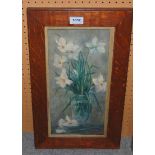 KATE G BROWN Daffodils, signed, watercolour, 38 x 18cm and two others (3) Condition Report: