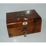 A Victorian walnut box (af) Condition Report: Available upon request