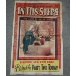 A vintage poster In His Steps, offset lithograph in colours, 70 x 47cm horizontal and vertical folds
