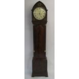 A 19TH CENTURY MAHOGANY LONGCASE CLOCK BY HAYES the brass inlaid case enclosing a painted dial