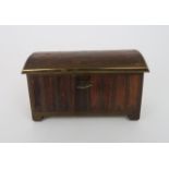 A SECESSIONIST ART NOUVEAU ROSEWOOD AND BRASS INLAID JEWELLERY BOX in the style of Erhard & Son,