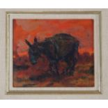 •LESZEK MUSZYNSKI (POLISH 1923-2012) DONKEY Oil on panel, signed, inscribed with title and dated (