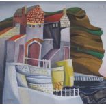 •RICHARD NORMAN RSW (SCOTTISH CONTEMPORARY) STAITHES Mixed media on paper, signed and dated 1990, 23