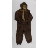 A WW2 KRIEGDMARINE DECK HAND'S SOUWESTER or all-weather suit, one piece canvas Condition Report: