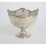 A SILVER ROSE BOWL by William Hutton & Sons Sheffield 1926 of circular form the scalloped rim with