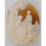 A HIGH RELIEF UNMOUNTED SHELL CAMEO in the European taste, possibly with a mourning theme.