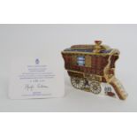 A ROYAL CROWN DERBY THE LEDGE WAGON GYPSY CARAVAN PAPERWEIGHT Limited Edition 119/1250, 15cm long,