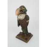 AN ANDREW HILL FOR BURSLEM POTTERY 'THE BAILIFF' GROTESQUE BIRD from the Court Room range, 27cm high