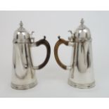 A SILVER TWO PIECE CAFE AU LAIT SET by Harrison Brothers & Howson (George Howson) Sheffield 1928 &