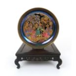 DAISY MAKEIG-JONES FOR WEDGWOOD - A FAIRYLAND LUSTRE NIZAMI PATTERN DISH the coloured and gilt